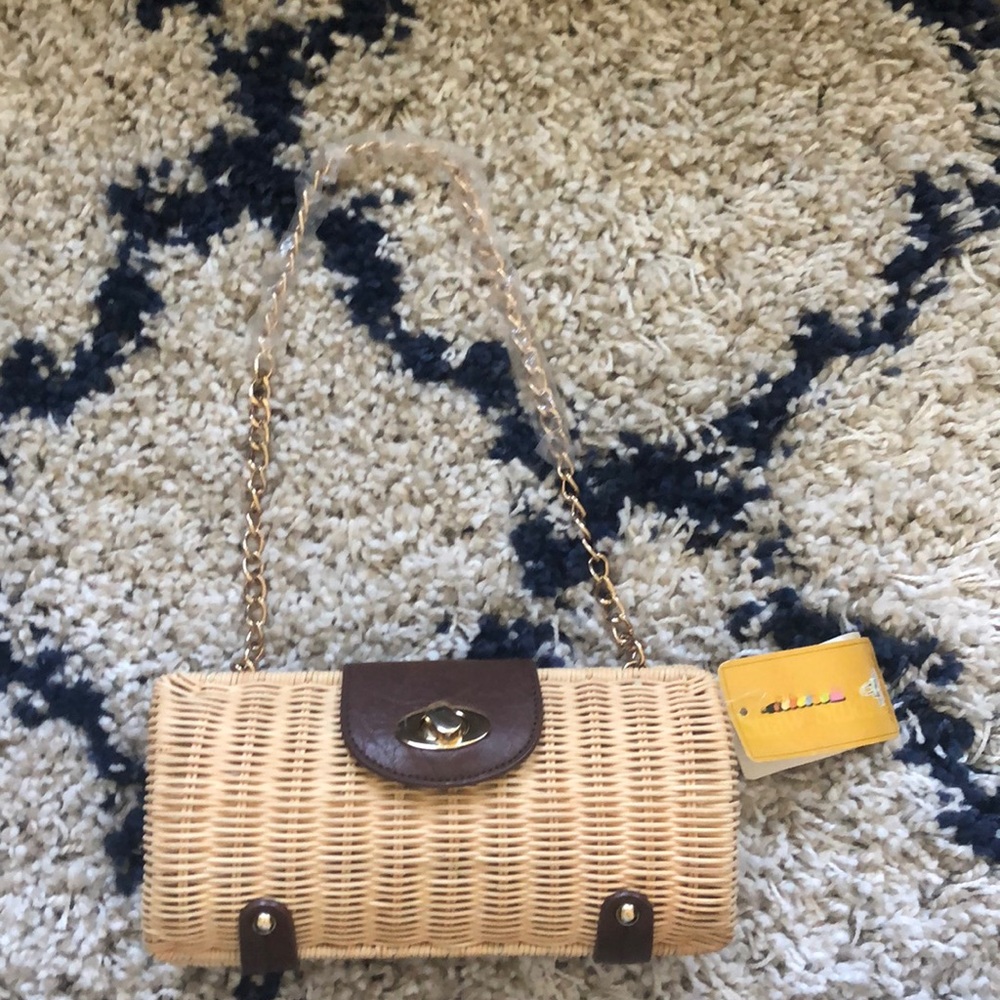 New! Rattan clutch purse, never used